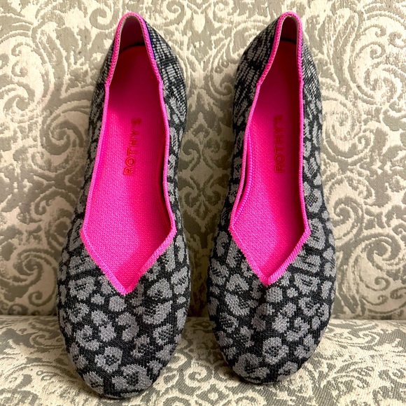 Rothy's Shoes Rothys Rounded Toe Flats Navy Blue With Light Grey Spots Poshmark